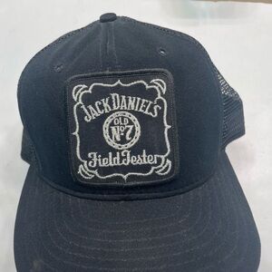 Vintage Jack Daniels Lg Field Tester Snap Back Mesh Hat Trucker Style Made USA